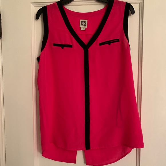 Anne Klein Pink Sleeveless Blouse - Picture 1 of 3